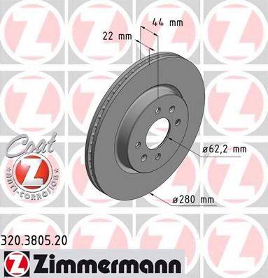 Тормозной диск ZIMMERMANN 320.3805.20