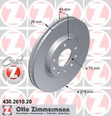 Тормозной диск ZIMMERMANN 430.2610.20