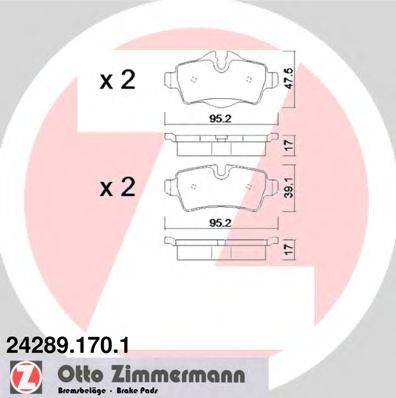 Комплект тормозных колодок, дисковый тормоз ZIMMERMANN 24289.170.1