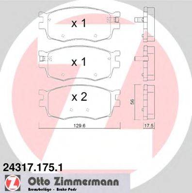 ZIMMERMANN 243171751 Комплект тормозных колодок, дисковый тормоз