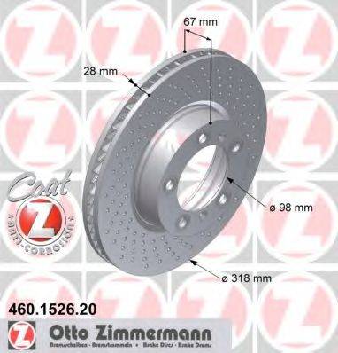 ZIMMERMANN 460152620 Тормозной диск