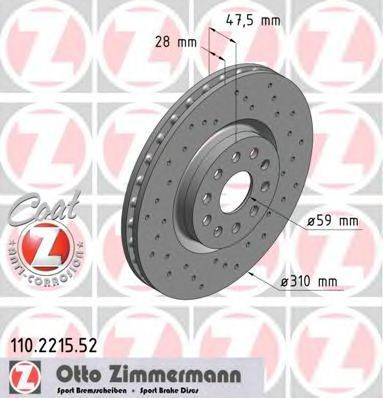 ZIMMERMANN 110221552 Тормозной диск