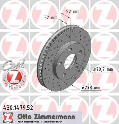 ZIMMERMANN 430147952 Тормозной диск