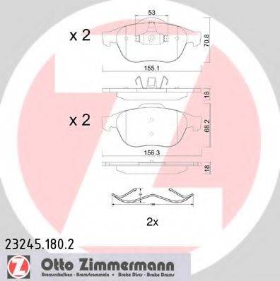 Комплект тормозных колодок, дисковый тормоз ZIMMERMANN 23245.180.2
