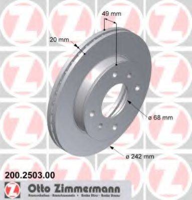 Тормозной диск ZIMMERMANN 200.2503.00