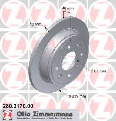 Тормозной диск ZIMMERMANN 280.3170.00