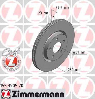 Тормозной диск ZIMMERMANN 155.3905.20