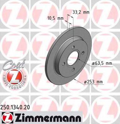 ZIMMERMANN 250134020 Тормозной диск