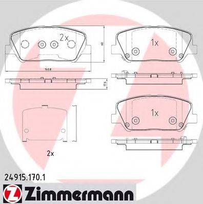 ZIMMERMANN 249151701 Комплект тормозных колодок, дисковый тормоз