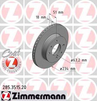 ZIMMERMANN 285351520 Тормозной диск