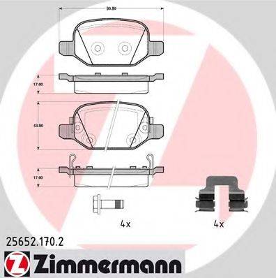 ZIMMERMANN 256521702 Комплект тормозных колодок, дисковый тормоз