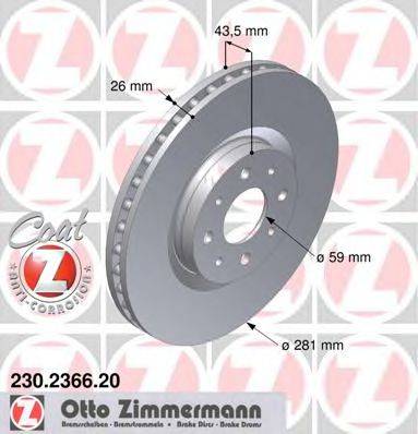 Тормозной диск ZIMMERMANN 230.2366.20