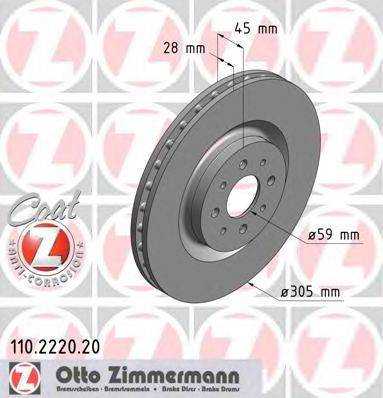 ZIMMERMANN 110222020 Тормозной диск