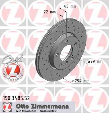 Тормозной диск ZIMMERMANN 150.3485.52