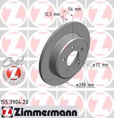 Тормозной диск ZIMMERMANN 155.3904.20