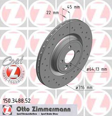 Тормозной диск ZIMMERMANN 150.3488.52