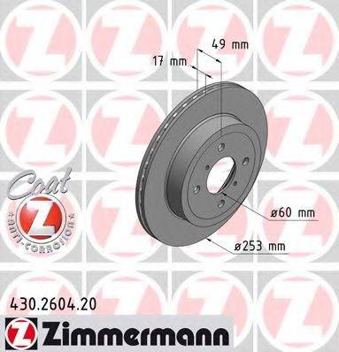 Тормозной диск ZIMMERMANN 430.2604.20