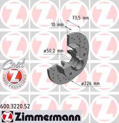 ZIMMERMANN 600322052 Тормозной диск
