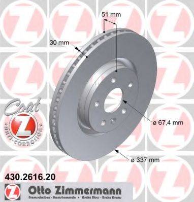 Тормозной диск ZIMMERMANN 430.2616.20