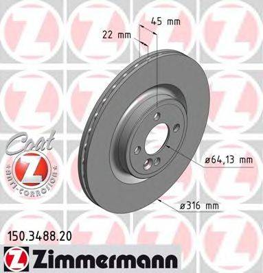 Тормозной диск ZIMMERMANN 150.3488.20