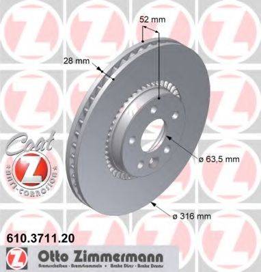 Тормозной диск ZIMMERMANN 610.3711.20