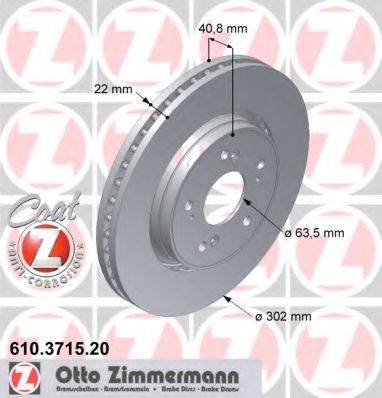 Тормозной диск ZIMMERMANN 610.3715.20