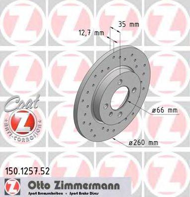 Тормозной диск ZIMMERMANN 150.1257.52