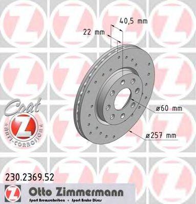 Тормозной диск ZIMMERMANN 230.2369.52
