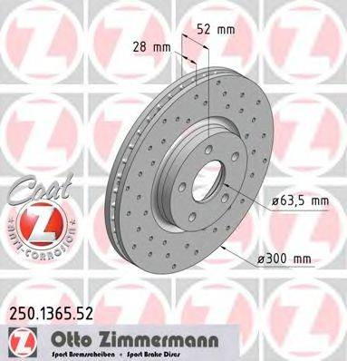 ZIMMERMANN 250136552 Тормозной диск
