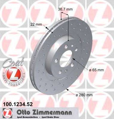 Тормозной диск ZIMMERMANN 100.1234.52