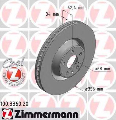 Тормозной диск ZIMMERMANN 100.3360.20