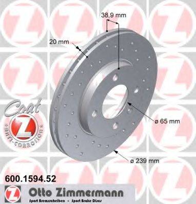 ZIMMERMANN 600159452 Тормозной диск