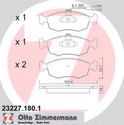 ZIMMERMANN 232271801 Комплект тормозных колодок, дисковый тормоз