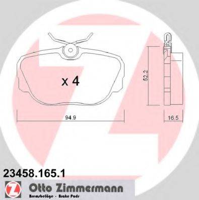 ZIMMERMANN 234581651 Комплект тормозных колодок, дисковый тормоз