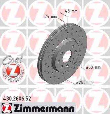 Тормозной диск ZIMMERMANN 430.2606.52
