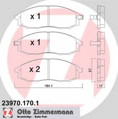 ZIMMERMANN 239701701 Комплект тормозных колодок, дисковый тормоз