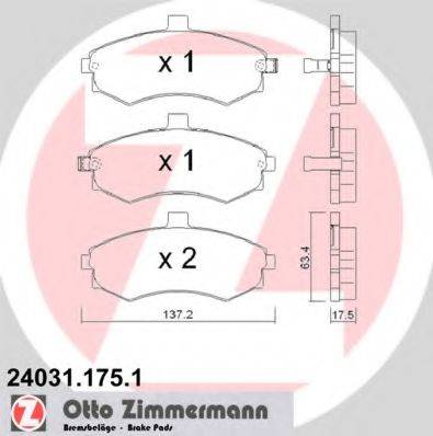 ZIMMERMANN 240311751 Комплект тормозных колодок, дисковый тормоз