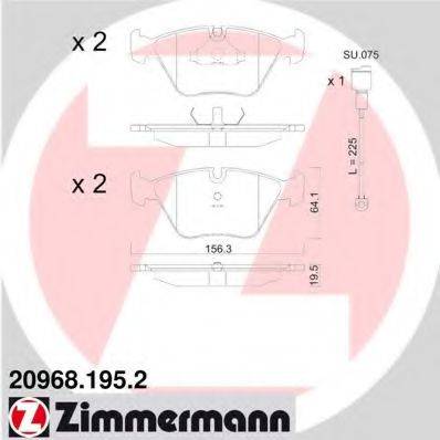 ZIMMERMANN 209681952 Комплект тормозных колодок, дисковый тормоз