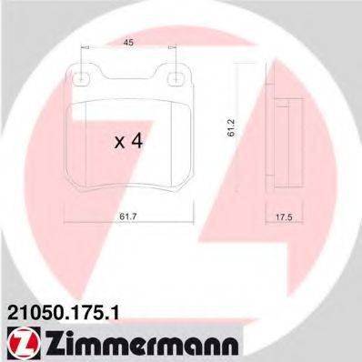 ZIMMERMANN 210501751 Комплект тормозных колодок, дисковый тормоз