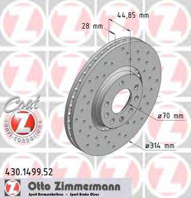 ZIMMERMANN 430149952 Тормозной диск
