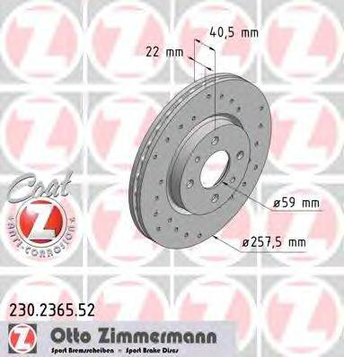 ZIMMERMANN 230236552 Тормозной диск