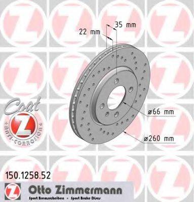 Тормозной диск ZIMMERMANN 150.1258.52