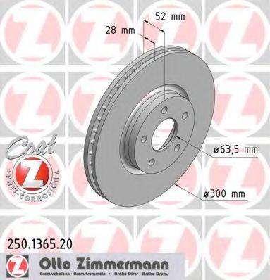 Тормозной диск ZIMMERMANN 250.1365.20