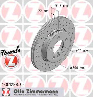 Тормозной диск ZIMMERMANN 150.1288.70