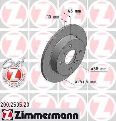 Тормозной диск ZIMMERMANN 200.2505.20