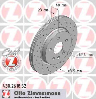 ZIMMERMANN 430261852 Тормозной диск
