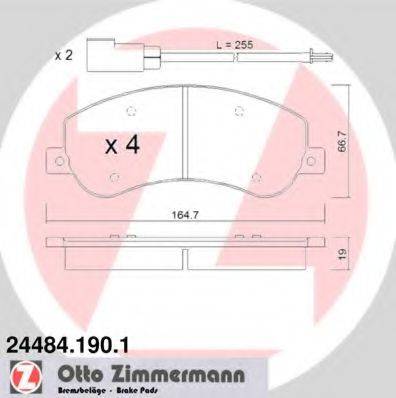 ZIMMERMANN 244841901 Комплект тормозных колодок, дисковый тормоз