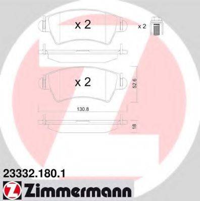 Комплект тормозных колодок, дисковый тормоз ZIMMERMANN 23332.180.1