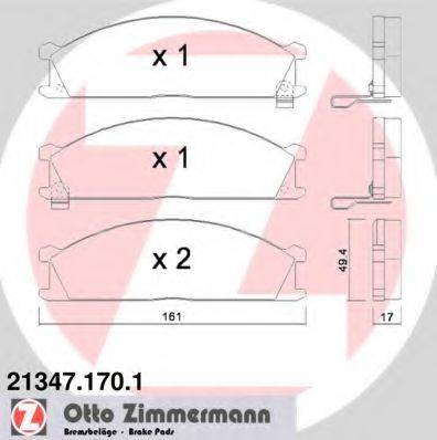 ZIMMERMANN 213471701 Комплект тормозных колодок, дисковый тормоз