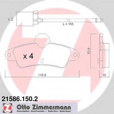 ZIMMERMANN 215861502 Комплект тормозных колодок, дисковый тормоз